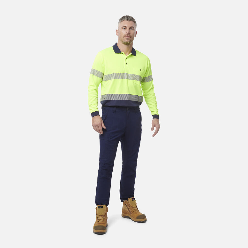 King Gee Workcool Hyperfreeze Hi-Vis Reflective Long Sleeve Polo (K54225)