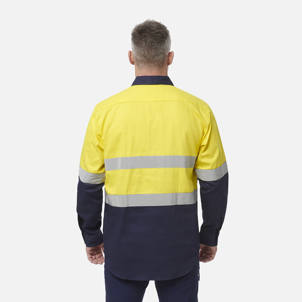 King Gee Originals Hi-Vis Reflective Closed Front Long Sleeve Shirt (K54325)