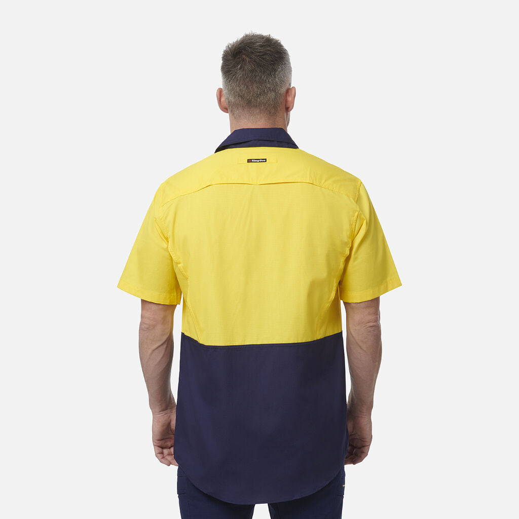 King Gee Workcool 2 Hi-Vis Two Tone Short Sleeve Drill Work Shirt ( K54875)