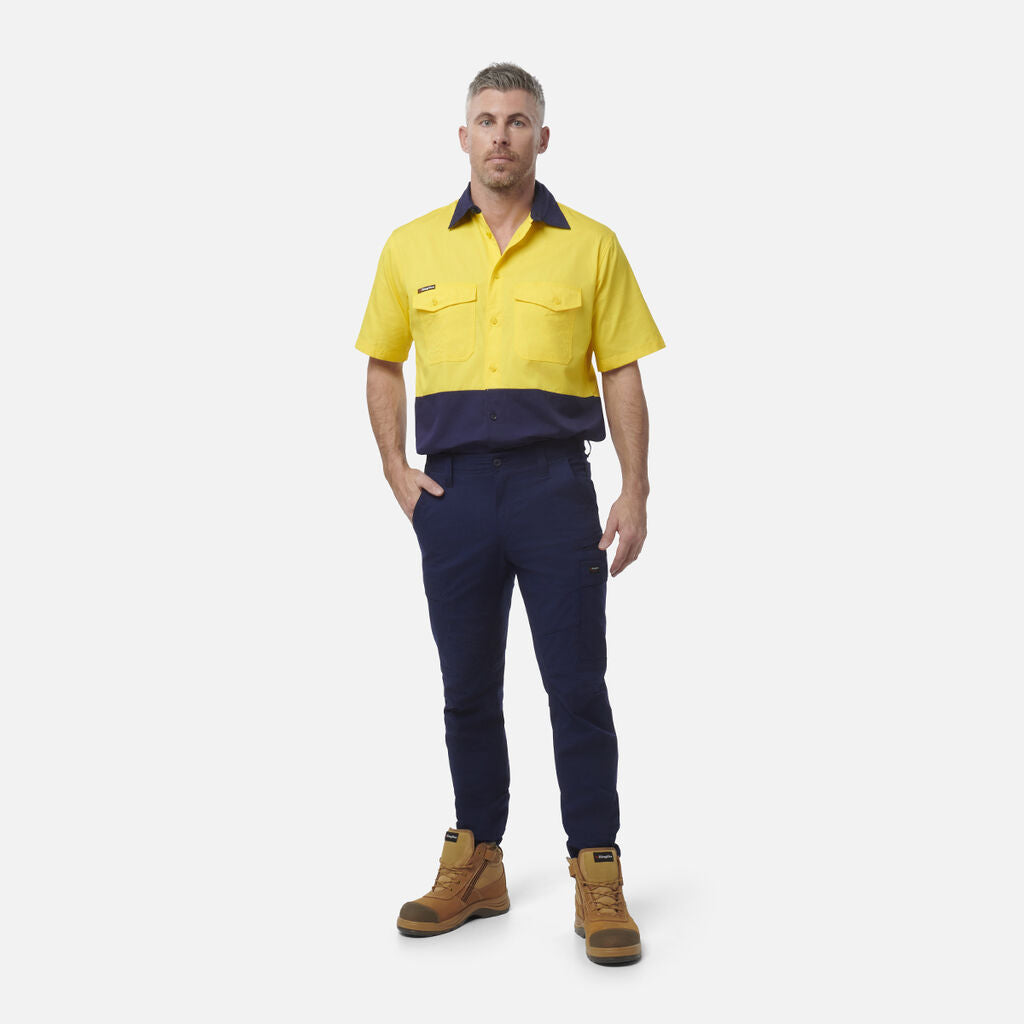 King Gee Workcool 2 Hi-Vis Two Tone Short Sleeve Drill Work Shirt ( K54875)