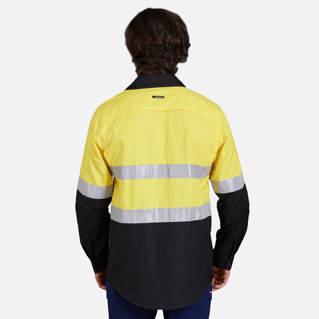 King Gee Workcool 2 Hi-Vis Reflective Two Tone Long Sleeve Work Shirt (K54880)