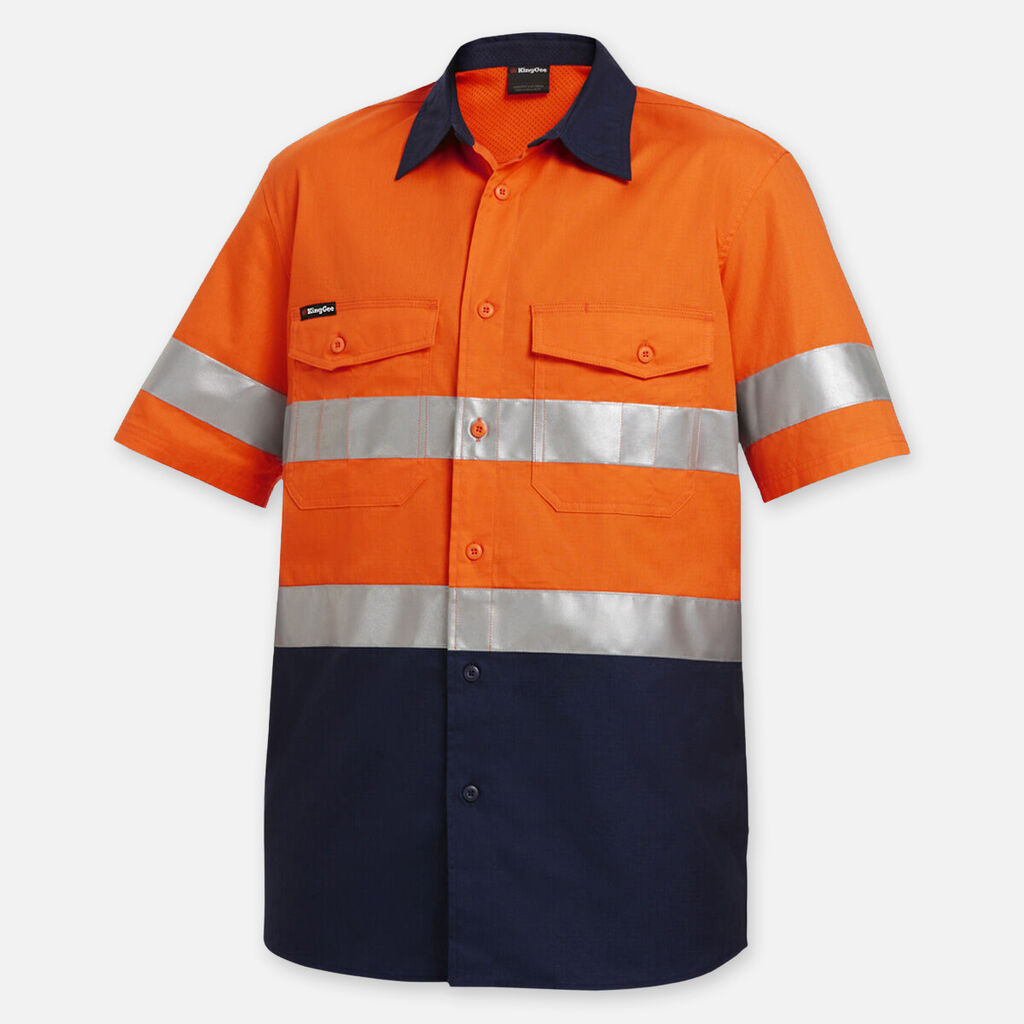 King Gee Workcool 2 Hi-Vis Reflective Short Sleeve Work Shirt (K54885)