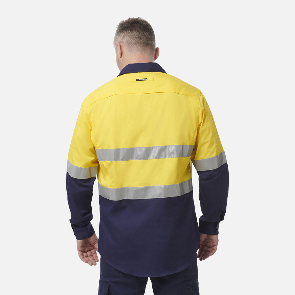 King Gee Workcool 2 Hi-Vis Reflective Closed Front Work Shirt (K54886)