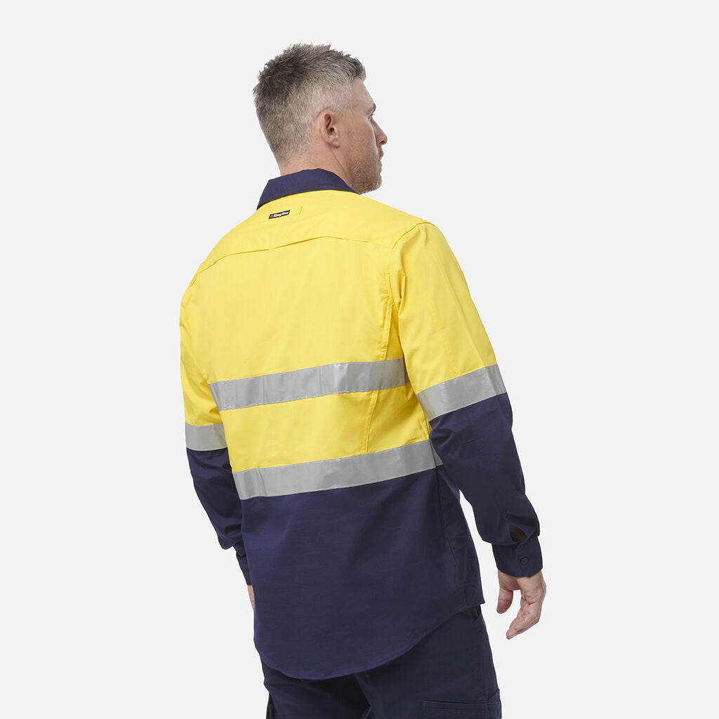 King Gee Workcool 2 Hi-Vis Reflective Closed Front Work Shirt (K54886)