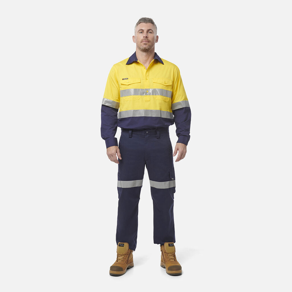 King Gee Workcool 2 Hi-Vis Reflective Closed Front Work Shirt (K54886)