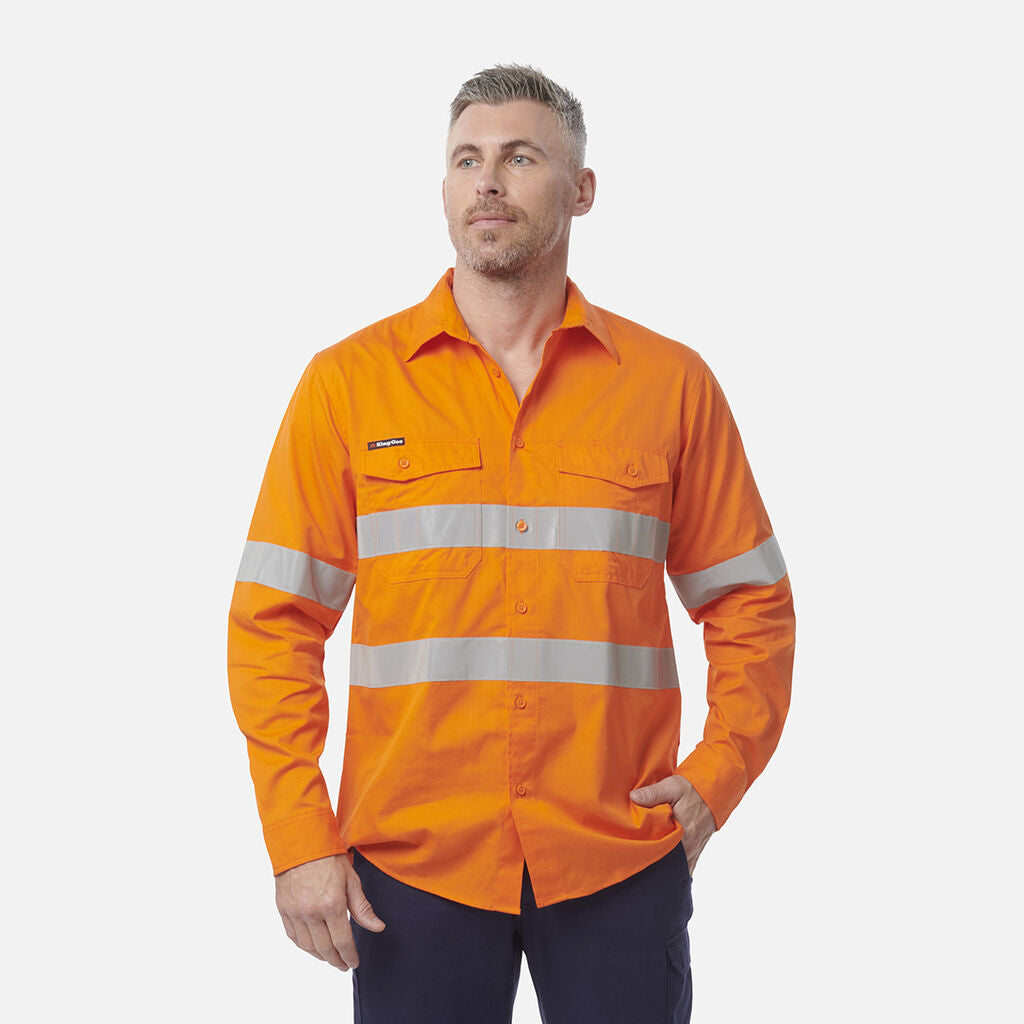 King Gee Workcool 2 Hi-Vis Reflective Long Sleeve Work Shirt (K54890)