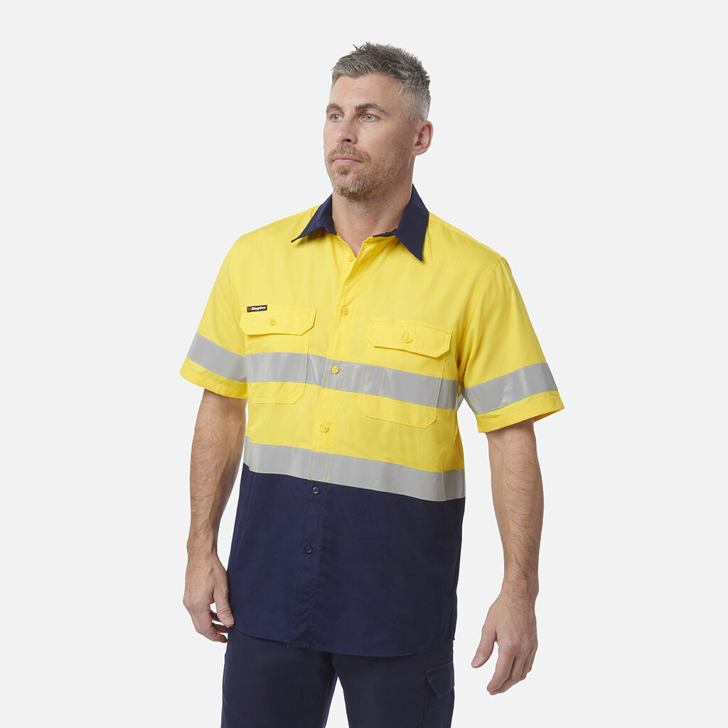 King Gee Workcool Vented Spliced Shirt Taped Short Sleeve (K54911)