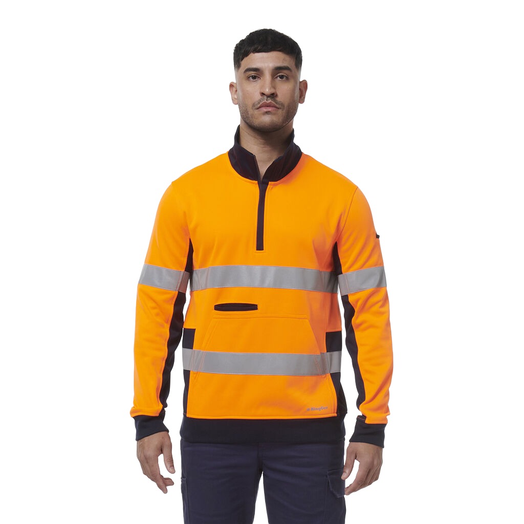 King Gee Hi Vis Reflective Spliced 1/4 Zip Fleece (K55040) – Budget ...