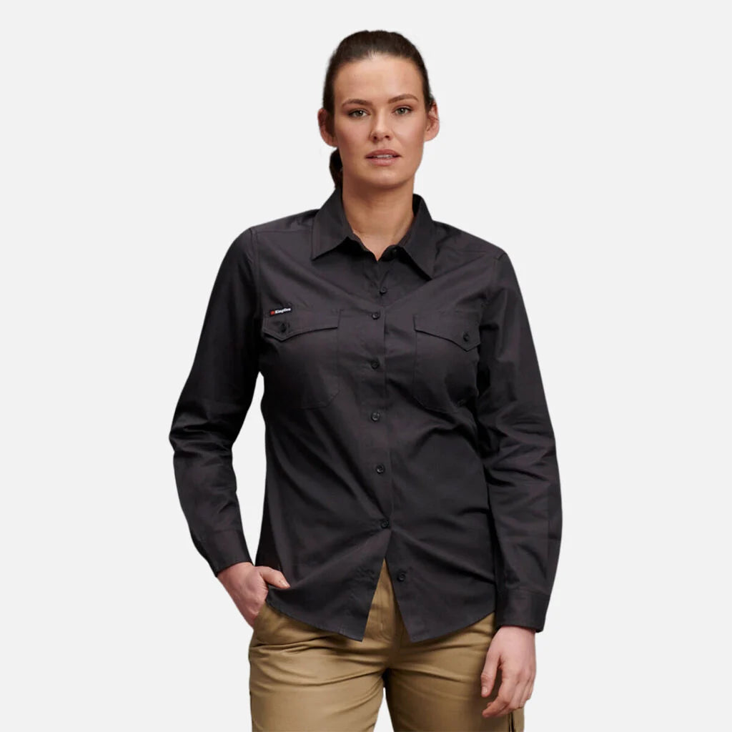 King Gee Women's Workcool 2 Long Sleeve Ripstop Work Shirt (K69880)