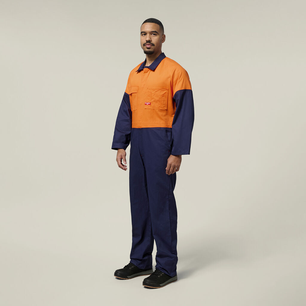 Hard Yakka Hi-vis 2Tone Cotton Drill Coverall (Y00270)