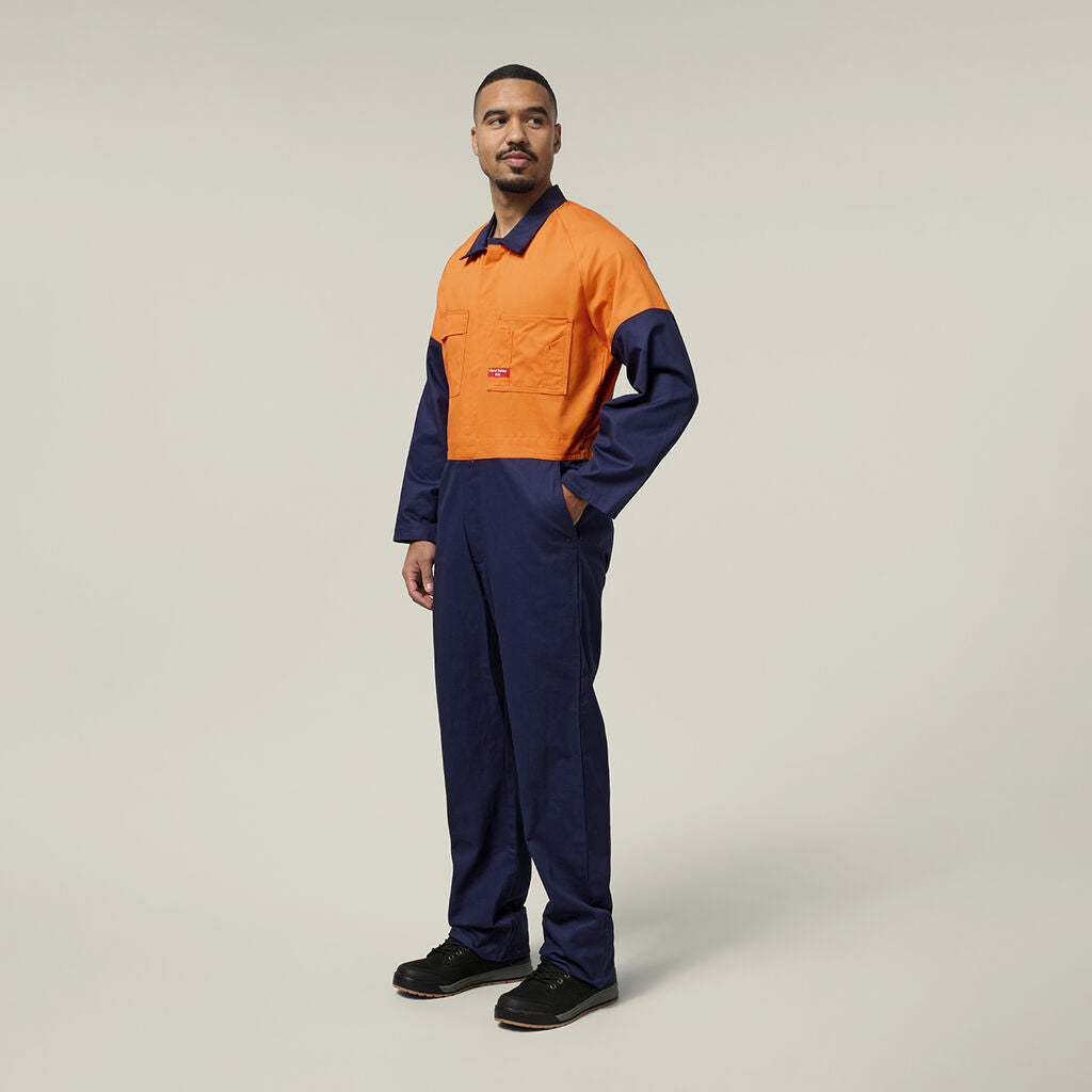 Hard Yakka Hi-vis 2Tone Cotton Drill Coverall (Y00270)