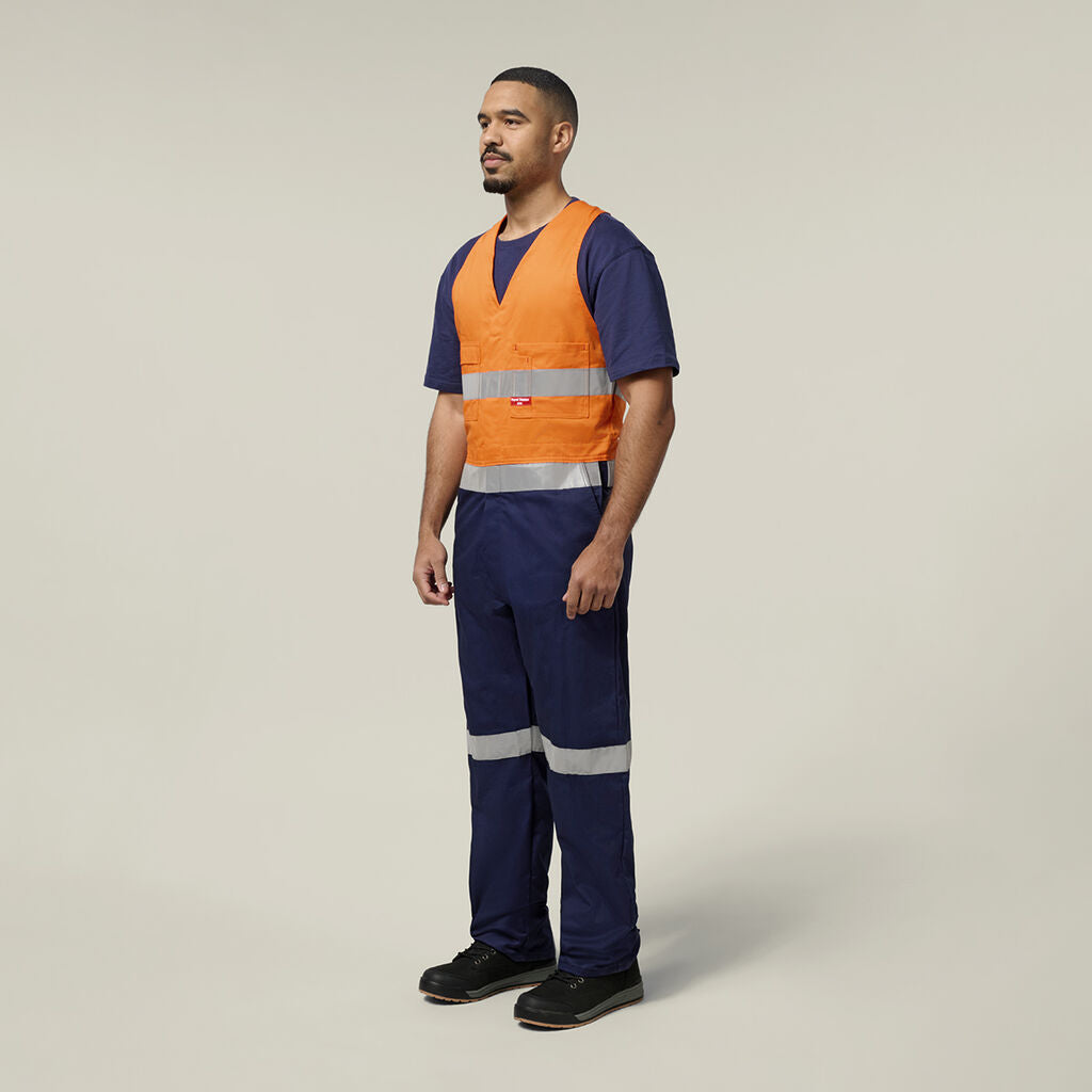 Hard Yakka Hi-Vis 2Tone Action Back Cotton Taped Overall (Y01055)