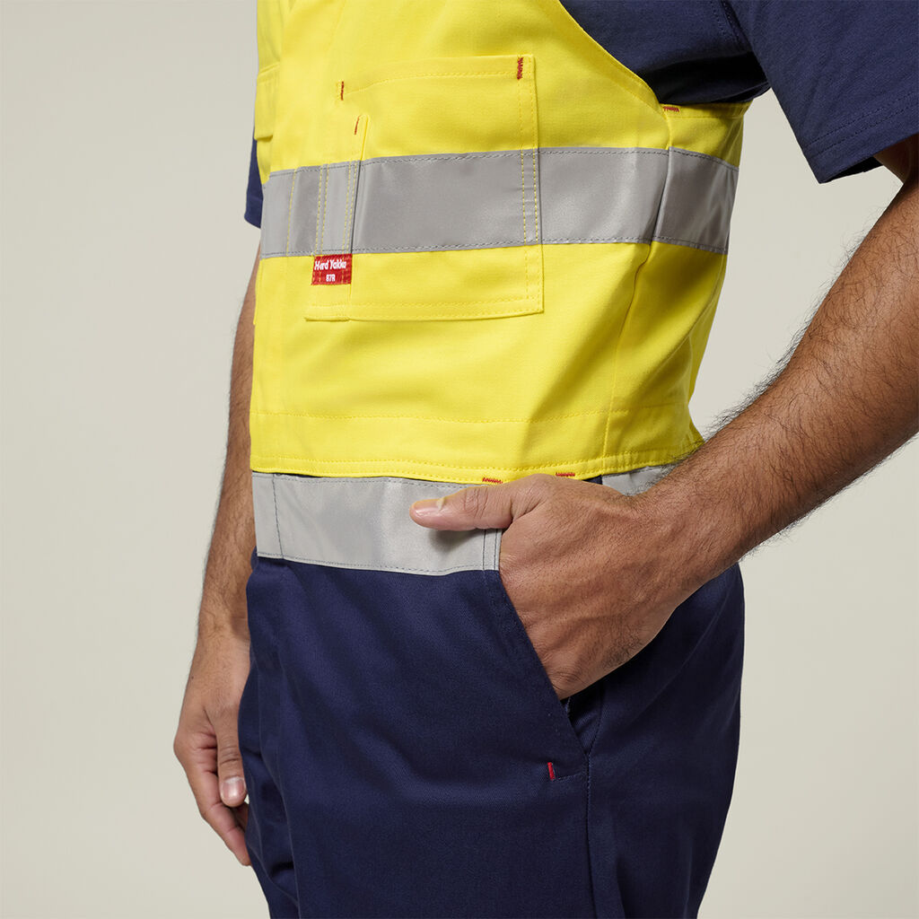 Hard Yakka Hi-Vis 2Tone Action Back Cotton Taped Overall (Y01055)