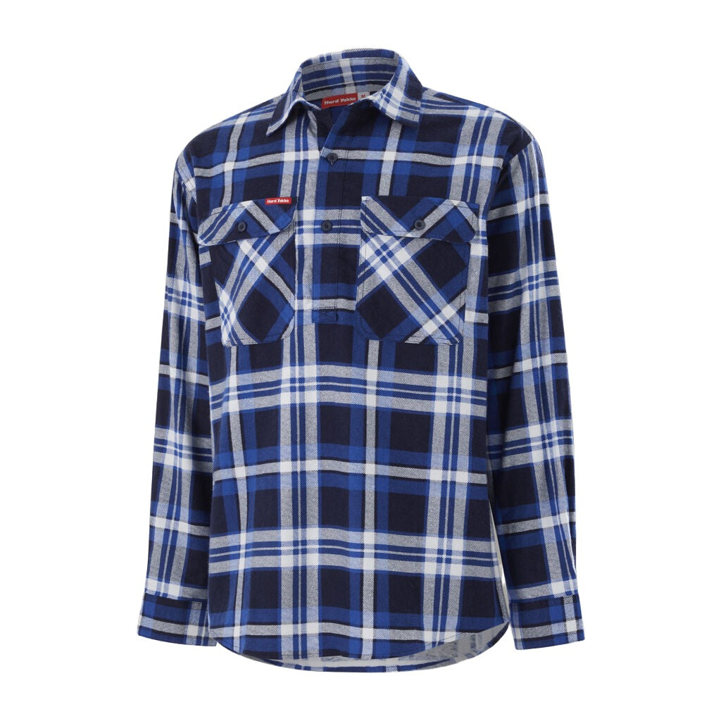 Hard Yakka Core Long Sleeve Closed Front Check Flannel Shirt (Y04006)