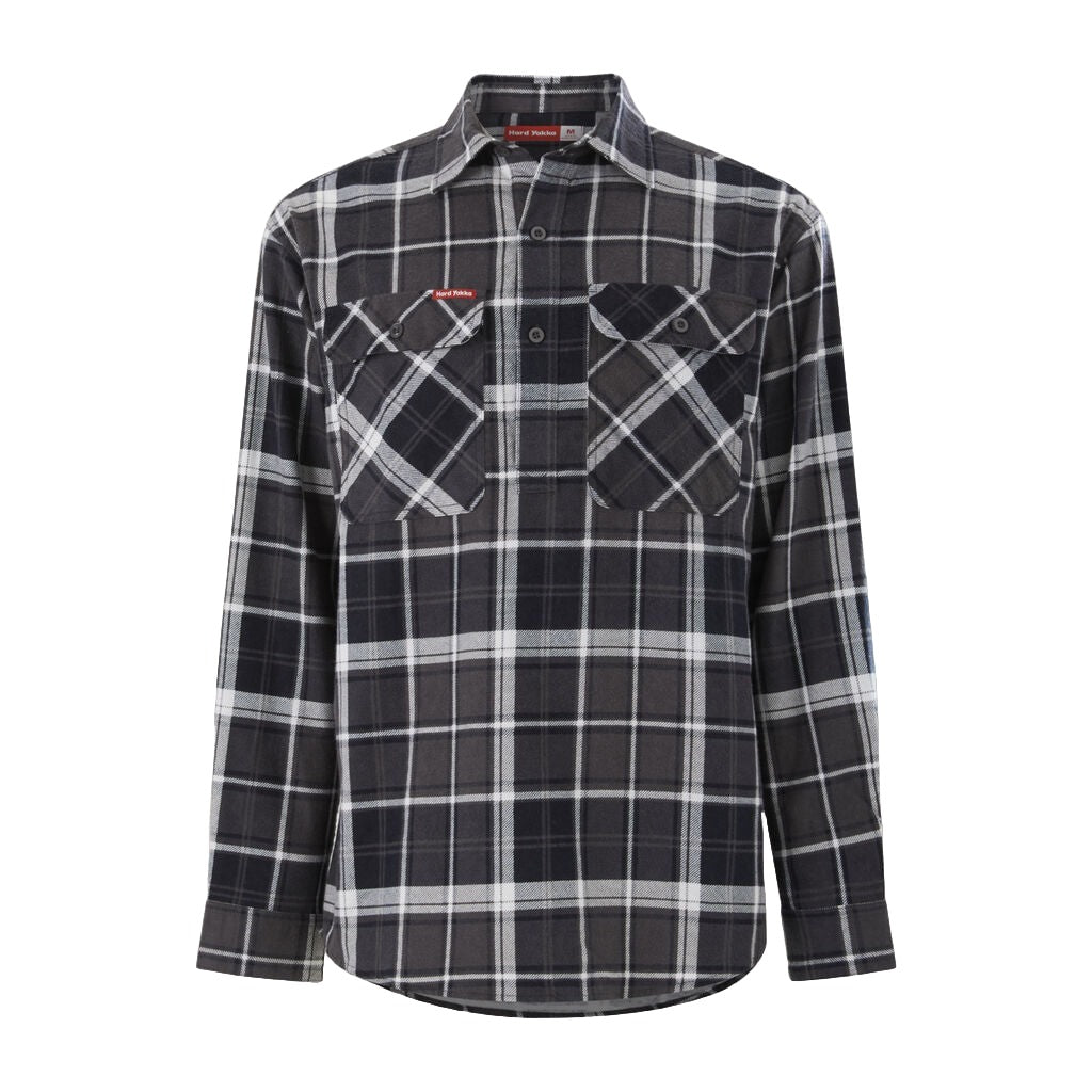 Hard Yakka Core Long Sleeve Closed Front Check Flannel Shirt (Y04006)