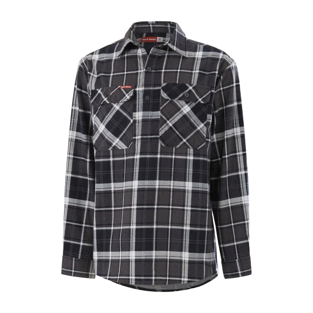 Hard Yakka Core Long Sleeve Closed Front Check Flannel Shirt (Y04006)