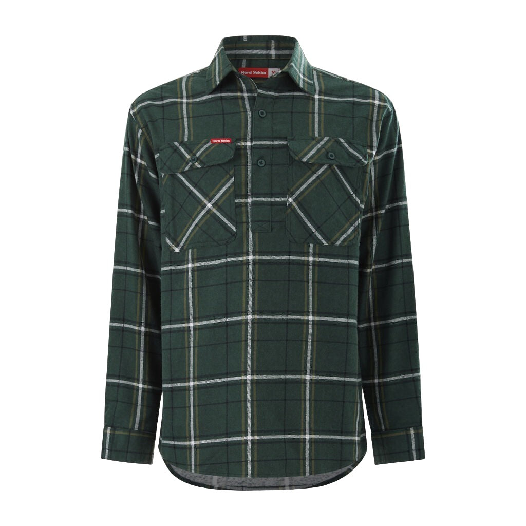 Hard Yakka Core Long Sleeve Closed Front Check Flannel Shirt (Y04006)