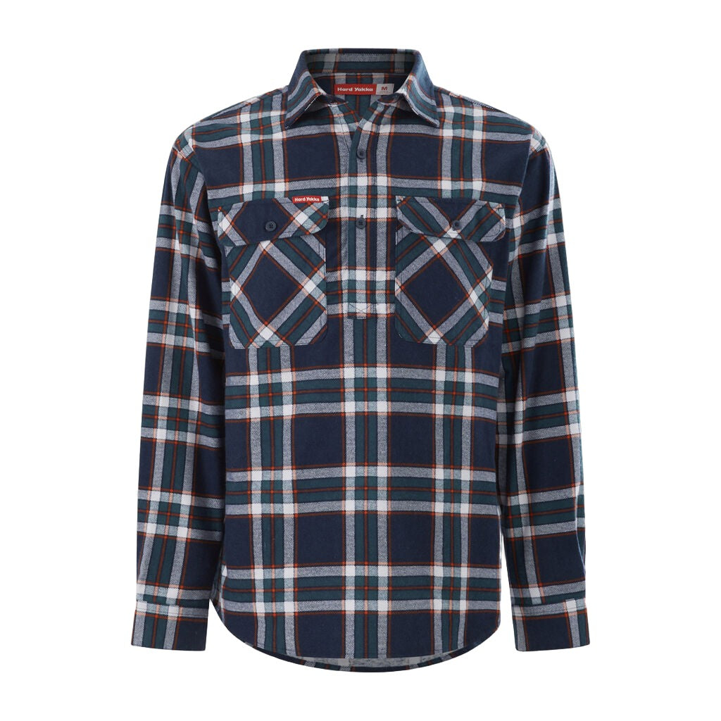 Hard Yakka Core Long Sleeve Closed Front Check Flannel Shirt (Y04006)