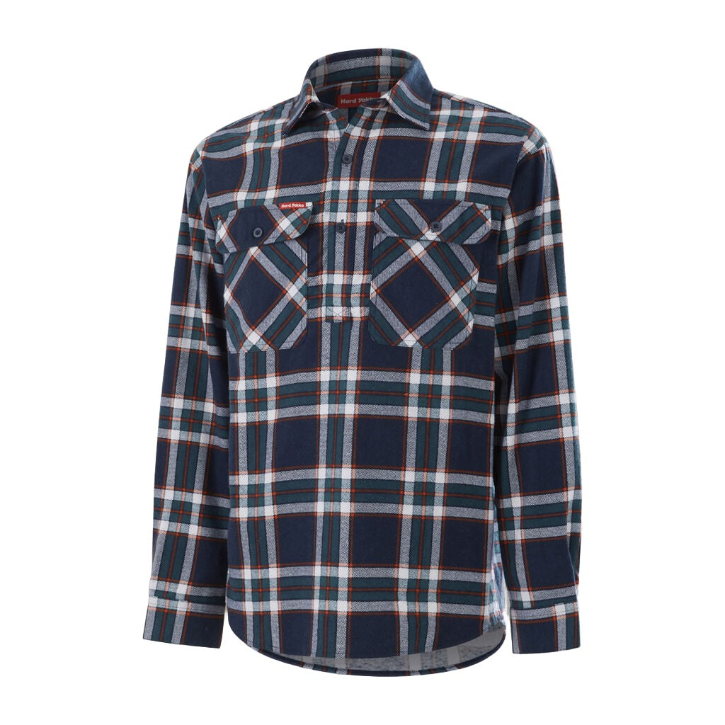 Hard Yakka Core Long Sleeve Closed Front Check Flannel Shirt (Y04006)