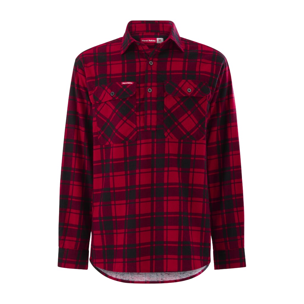 Hard Yakka Core Long Sleeve Closed Front Check Flannel Shirt (Y04006)