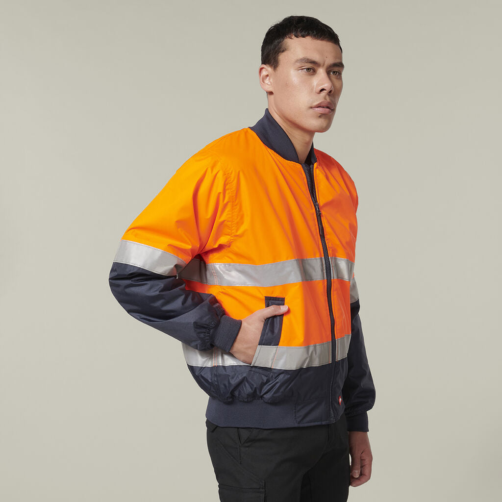 Hard Yakka Hi-Visibility 2Tone Bomber Jacket With Hoop Tape (Y06675)