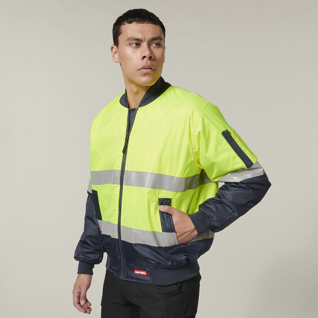 Hard Yakka Hi-Visibility 2Tone Bomber Jacket With Hoop Tape (Y06675)