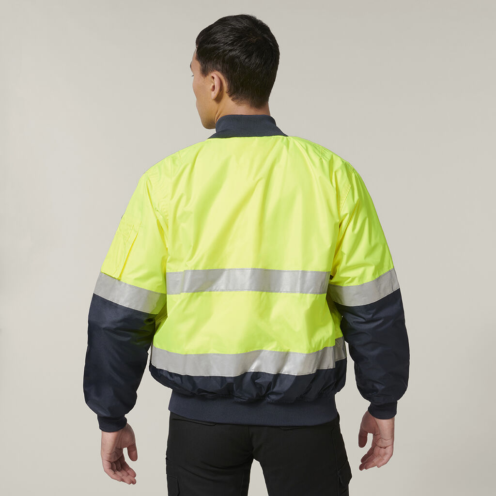 Hard Yakka Hi-Visibility 2Tone Bomber Jacket With Hoop Tape (Y06675)