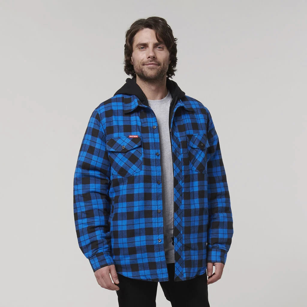 Hard Yakka Quilted Flannel Hooded Shacket (Y06690)