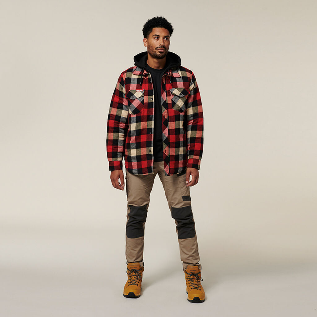 Hard Yakka Quilted Flannel Hooded Shacket (Y06690)