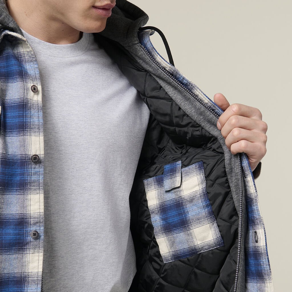 Hard Yakka Quilted Flannel Hooded Shacket (Y06690)