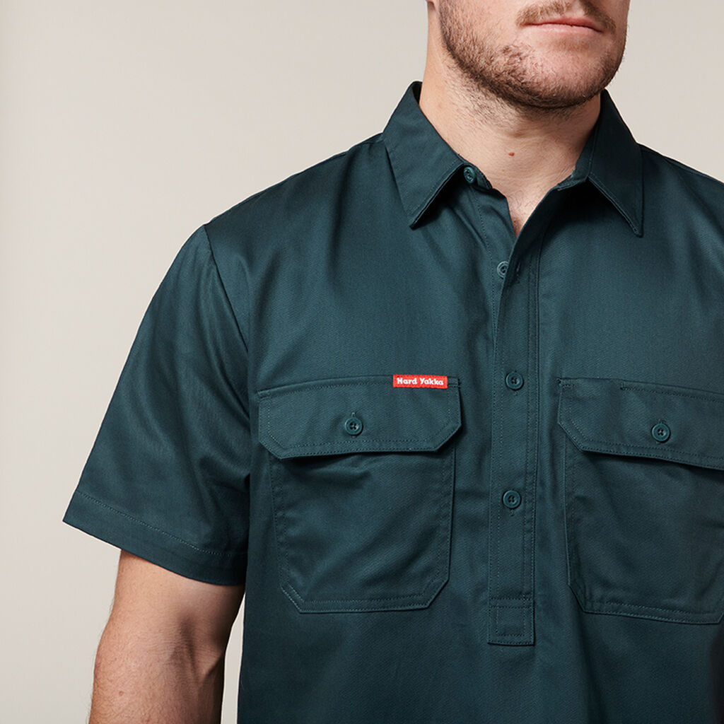 Hard Yakka Cotton Drill Shirt Closed Front Short Sleeve (Y07540)