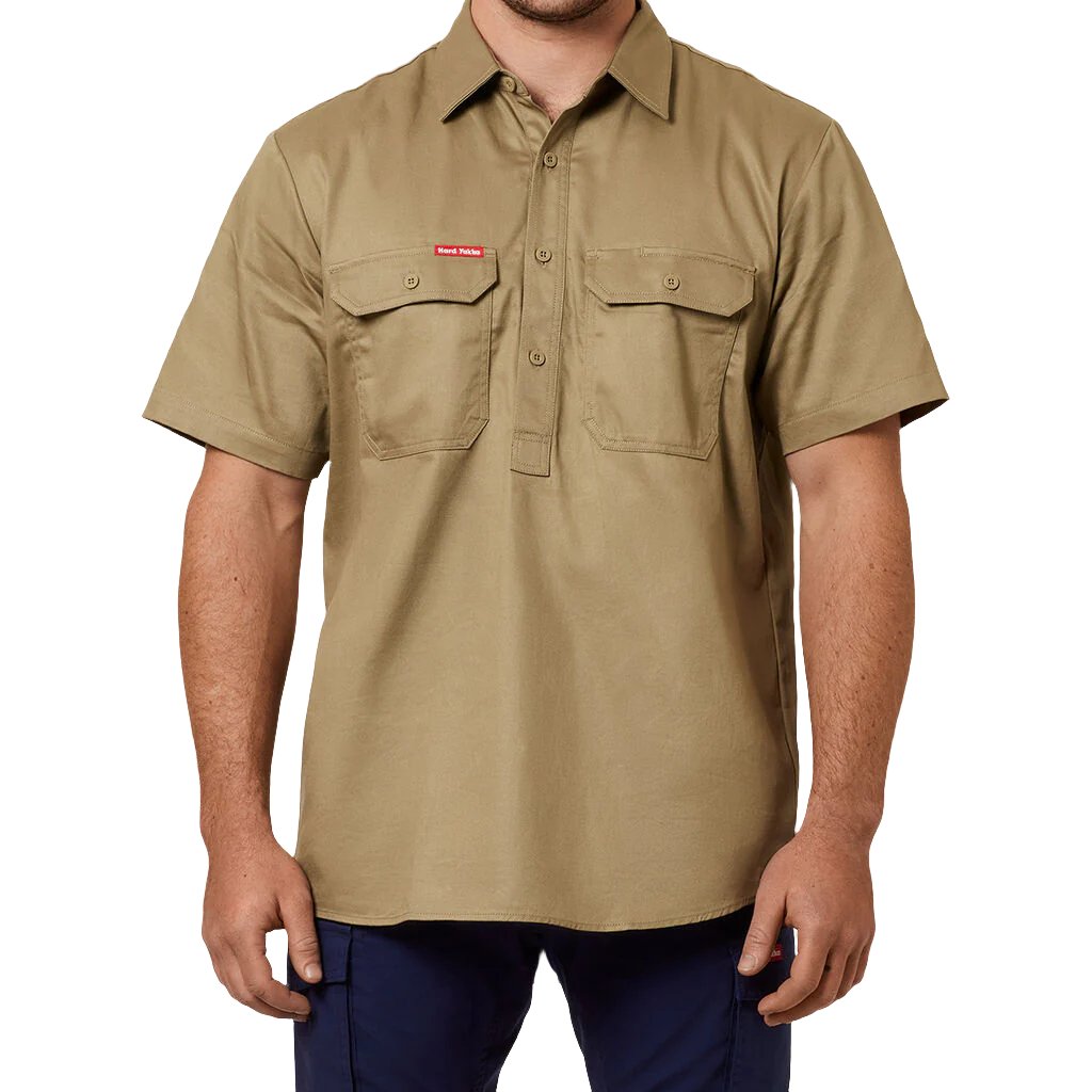 Hard Yakka Cotton Drill Shirt Closed Front Short Sleeve (Y07540)