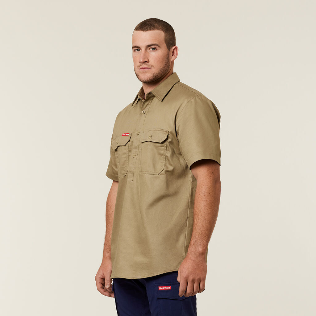 Hard Yakka Cotton Drill Shirt Closed Front Short Sleeve (Y07540)