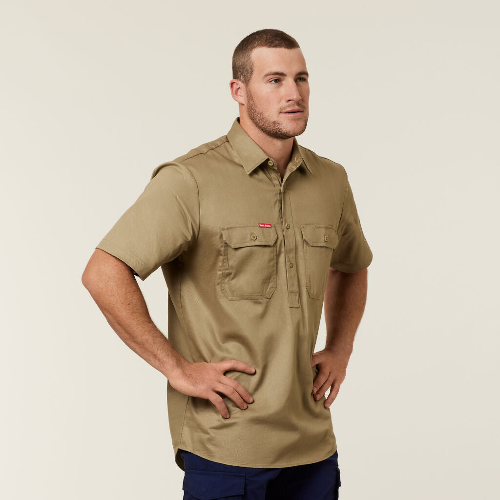 Hard Yakka Cotton Drill Shirt Closed Front Short Sleeve (Y07540)