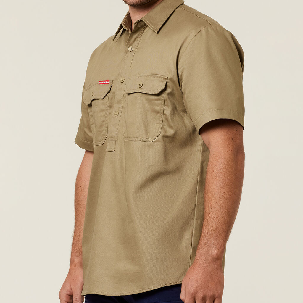 Hard Yakka Cotton Drill Shirt Closed Front Short Sleeve (Y07540)