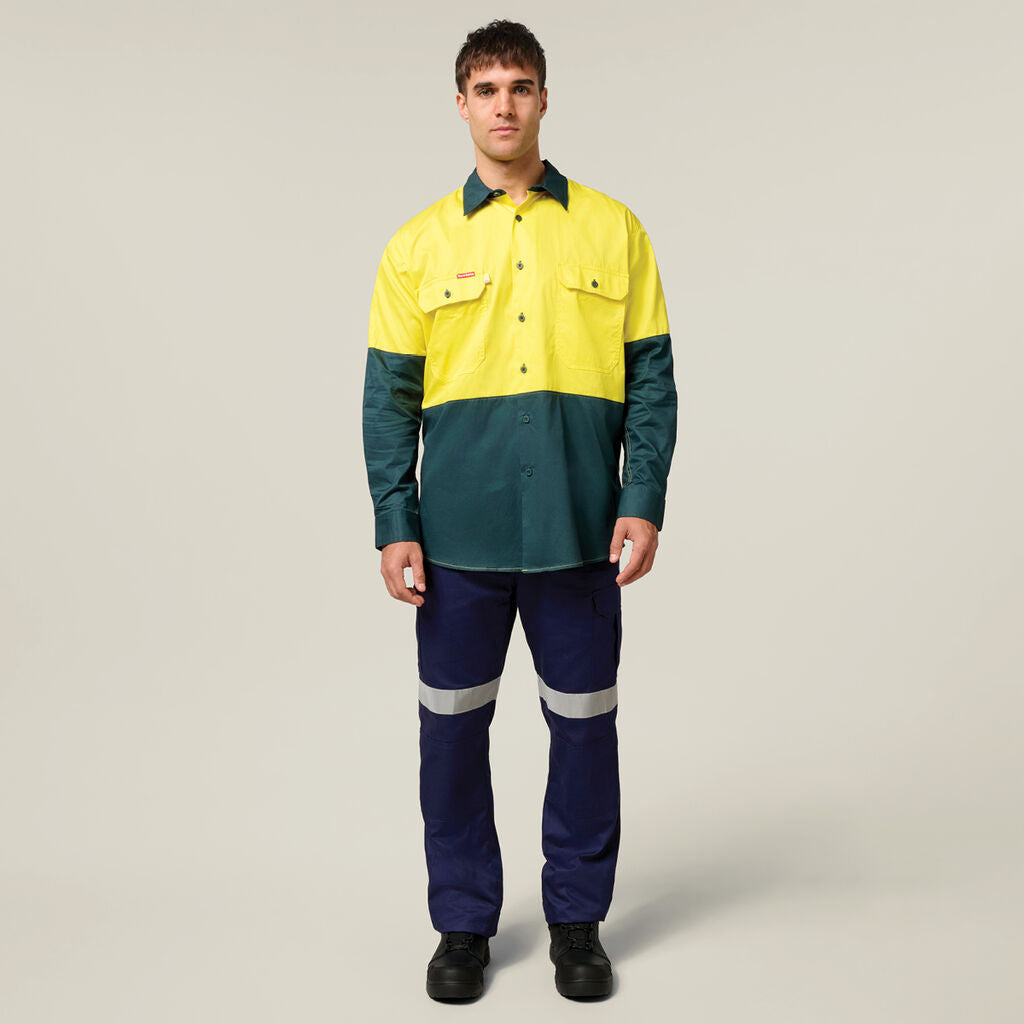 Hard Yakka Core Hi-Vis 2 Tone Vented Long Sleeve Shirt (Y07558)