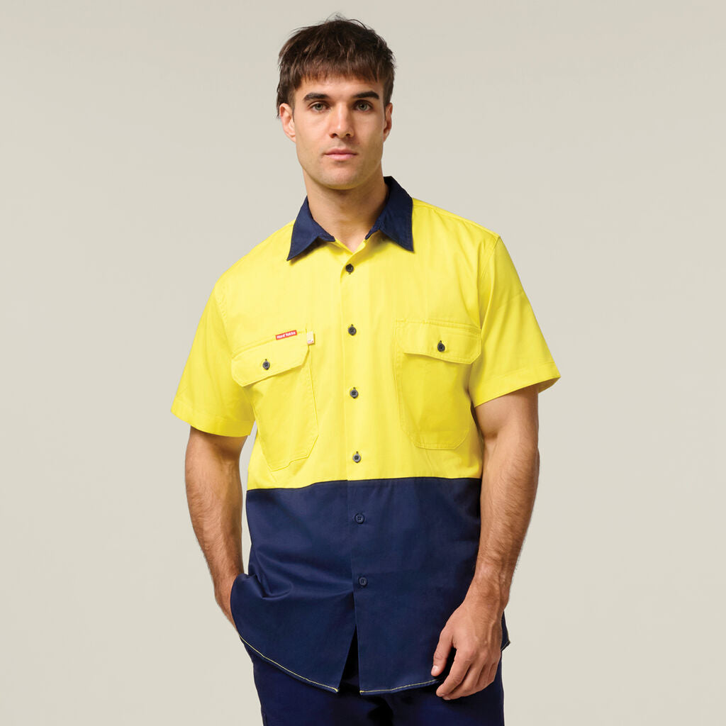 Hard Yakka Core Hi-Vis 2 Tone Vented Short Sleeve Shirt (Y07559)