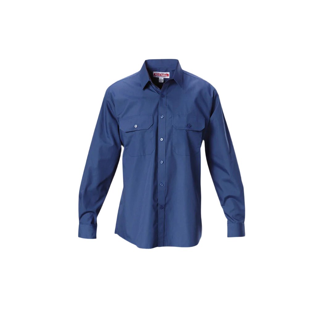 Hard Yakka Long Sleeve Permanent Press Crease Free Poly Cotton Shirt (Y07590)