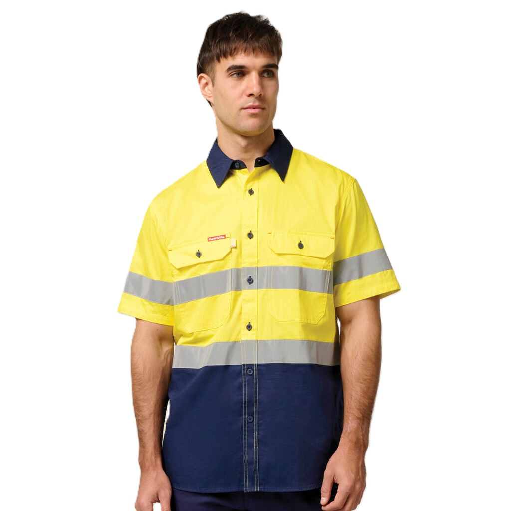 Hard Yakka Core Hi-Vis 2 Tone Taped Vented Short Sleeve Shirt (Y07735)