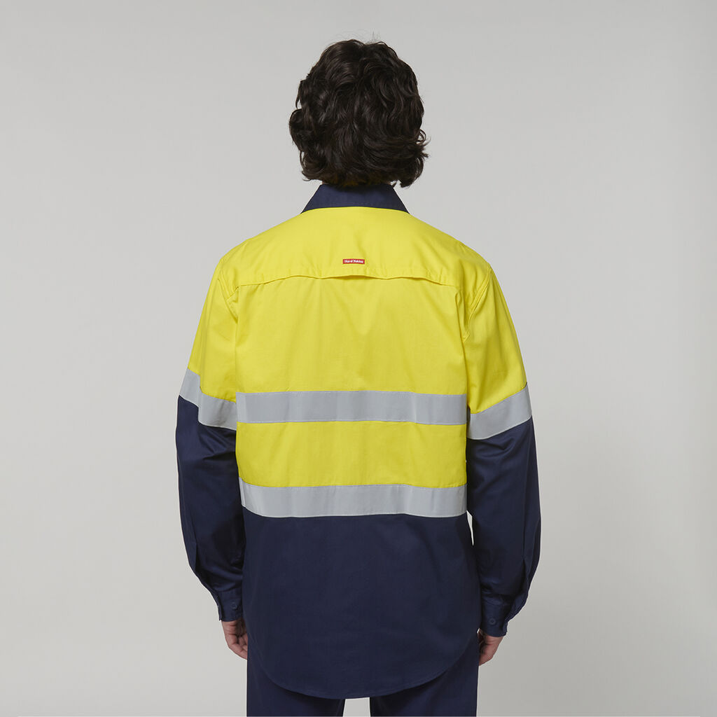 Hard Yakka Core Hi-Vis Long Sleeve 2 Tone Taped Vented Cotton Shirt (Y07940)