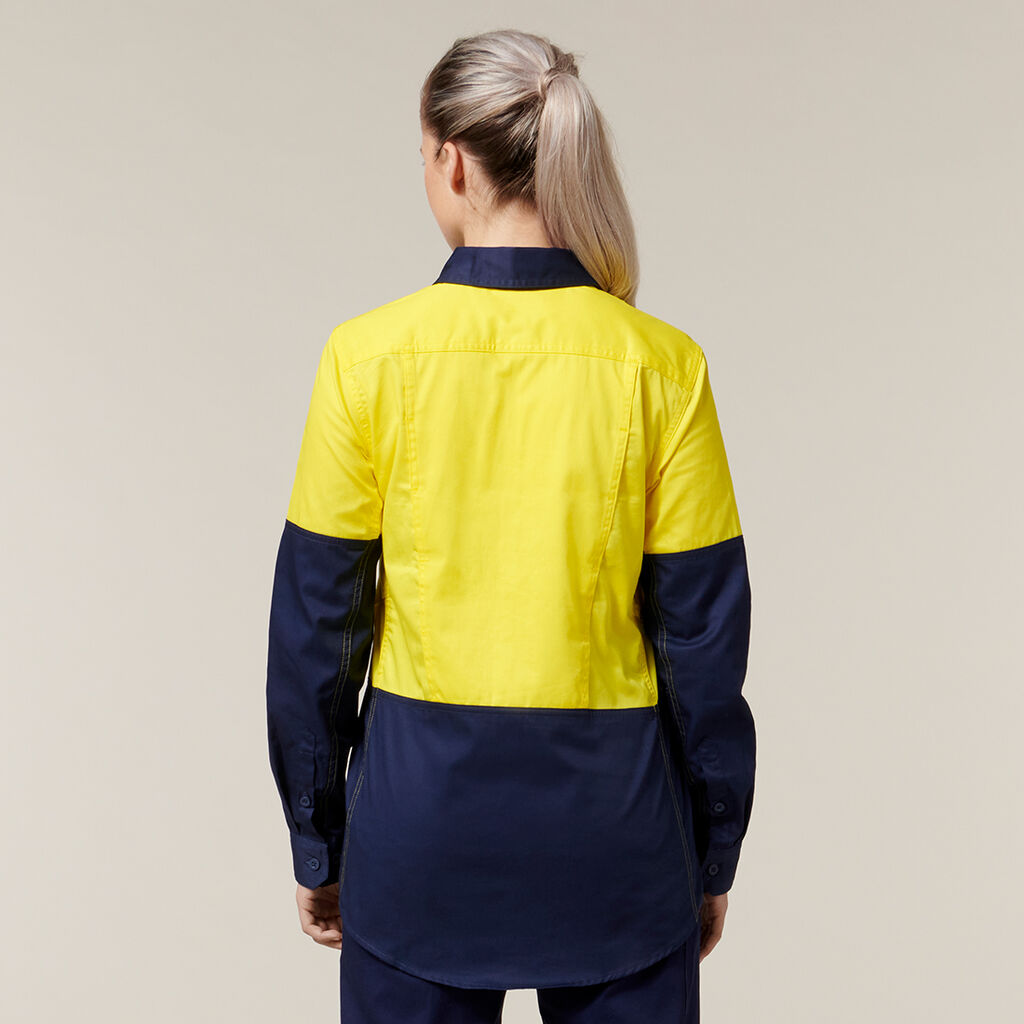 Hard Yakka Women's Core 2 Tone Hi-Vis Vented Long Sleeve Shirt (Y08225)