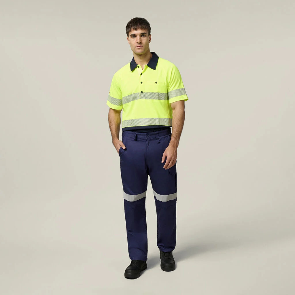 Hard Yakka Core Hi-vis 2 Tone Taped Vented Short Sleeve Polo (Y11383)