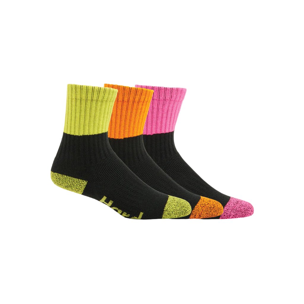 Hard Yakka Women's Core Hi Vis Work Crew Sock - 3 Pack (Y20013)