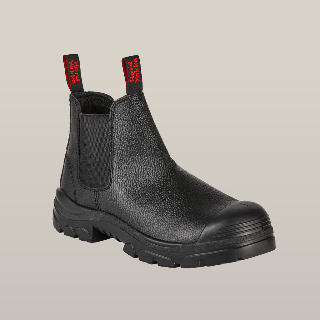 Hard Yakka Grit Pull On Steel Toe Safety Boot - Black (Y60088)