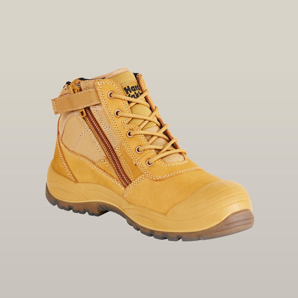 Hard Yakka Utility Zip Sided Steel Toe Safety Boot - Wheat (Y60120)