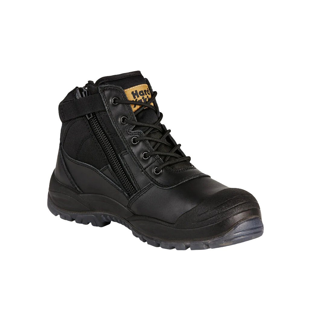 Hard Yakka Utility Zip Sided Steel Toe Safety Boot - Black (Y60125)