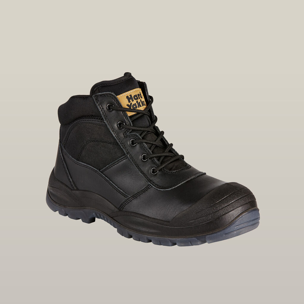 Hard Yakka Utility Zip Sided Steel Toe Safety Boot - Black (Y60125)