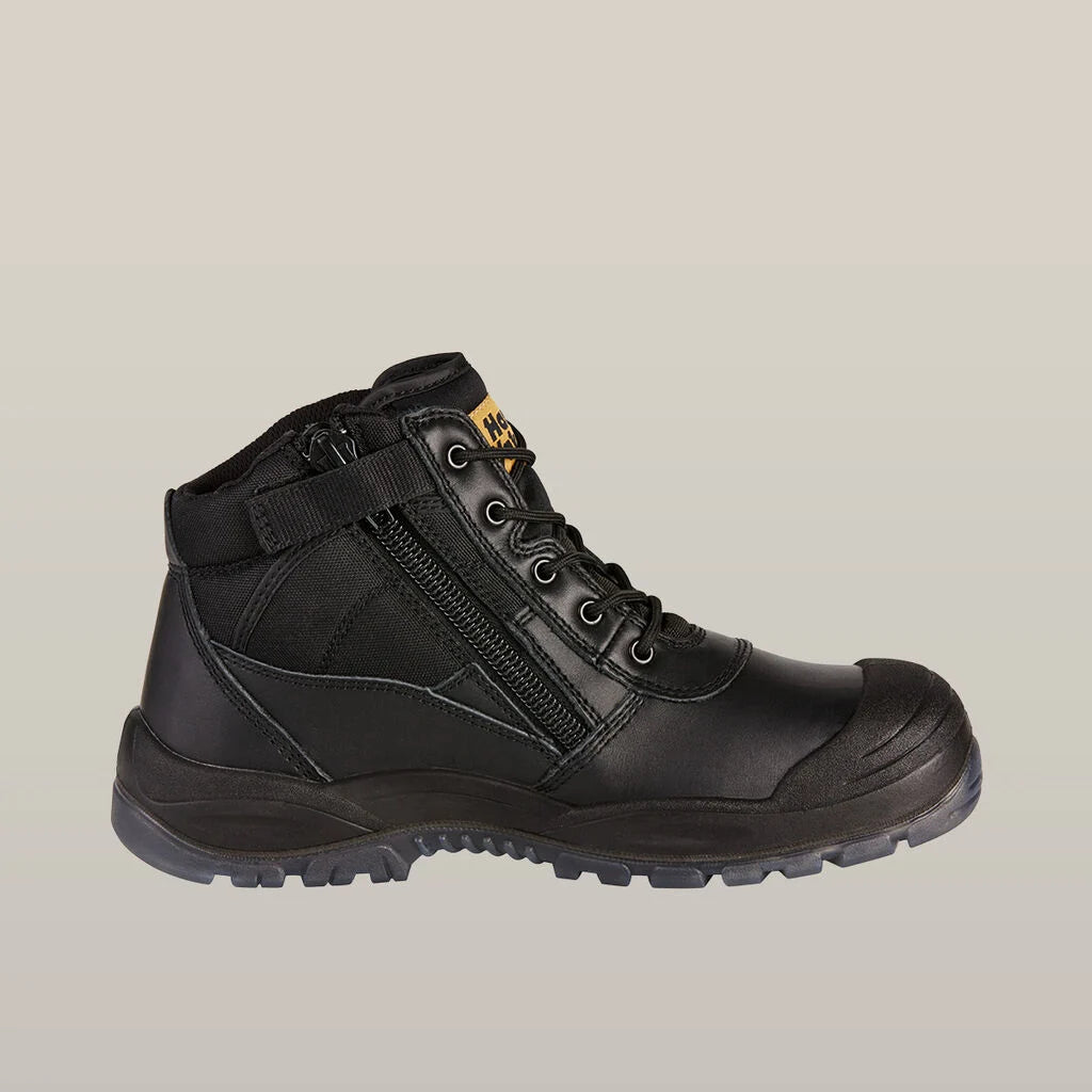 Hard Yakka Utility Zip Sided Steel Toe Safety Boot - Black (Y60125)