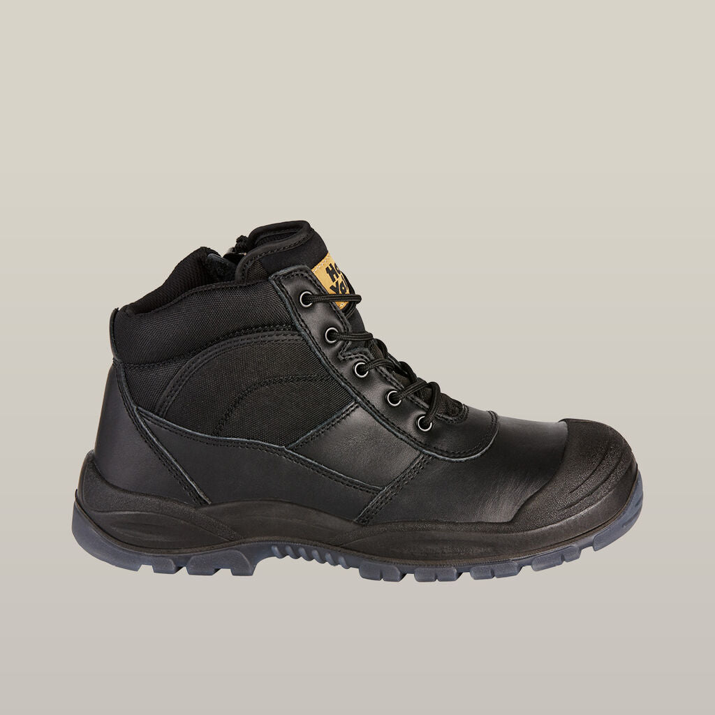 Hard Yakka Utility Zip Sided Steel Toe Safety Boot - Black (Y60125)