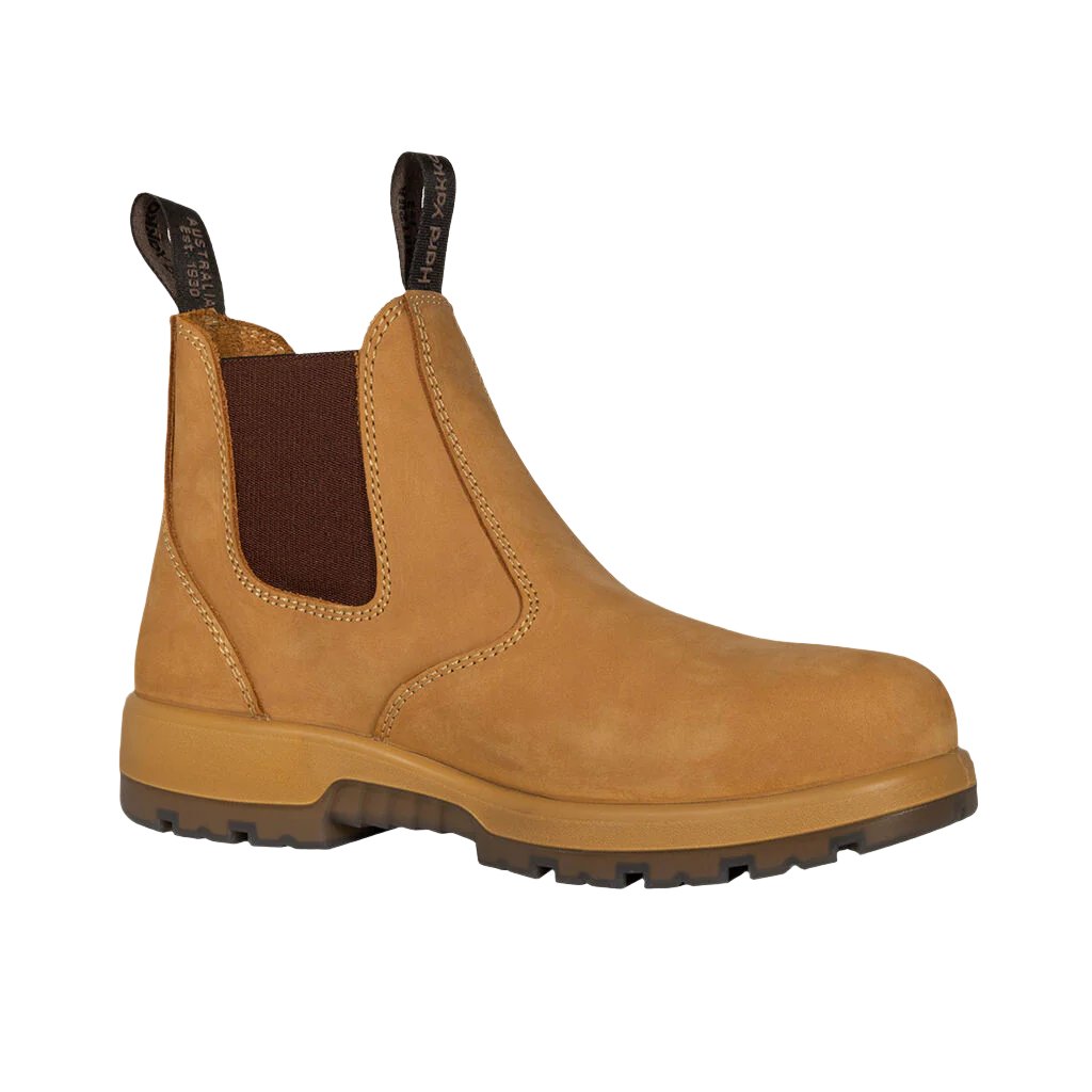 Hard Yakka Outback Pull On Steel Toe Pr Safety Boot - Wheat (Y60174)